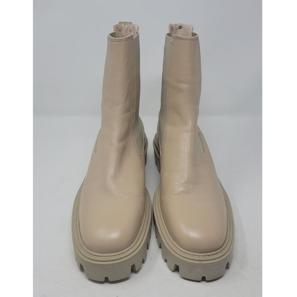 Zara Botin Chelsea Light Beige Nude Neutral Boots